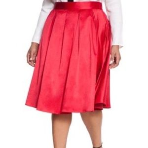 Eloquii full circle satin red skirt